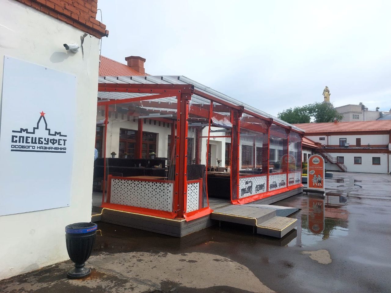 ПВХ шторы для летней террасы кафе в Усмани